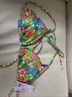 wild fable Floral Multicolor Triangle Bikini Top - NWT